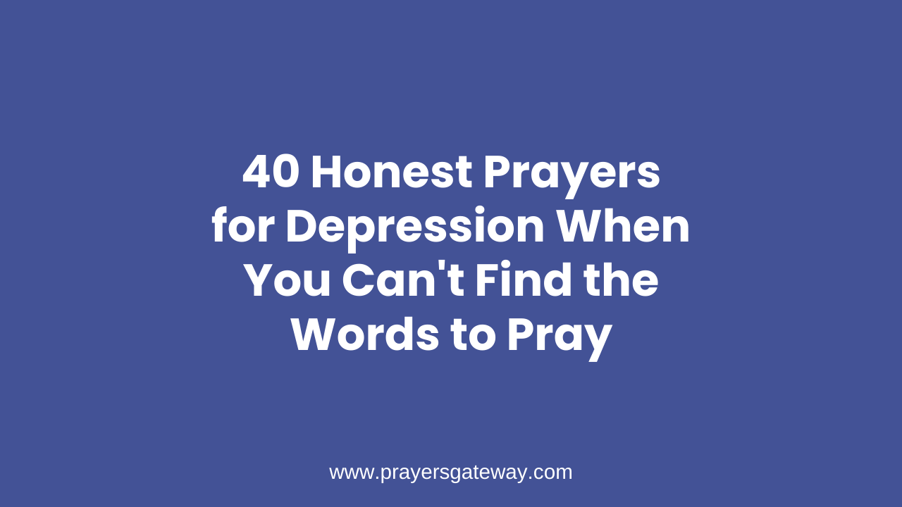 Prayer for Depression