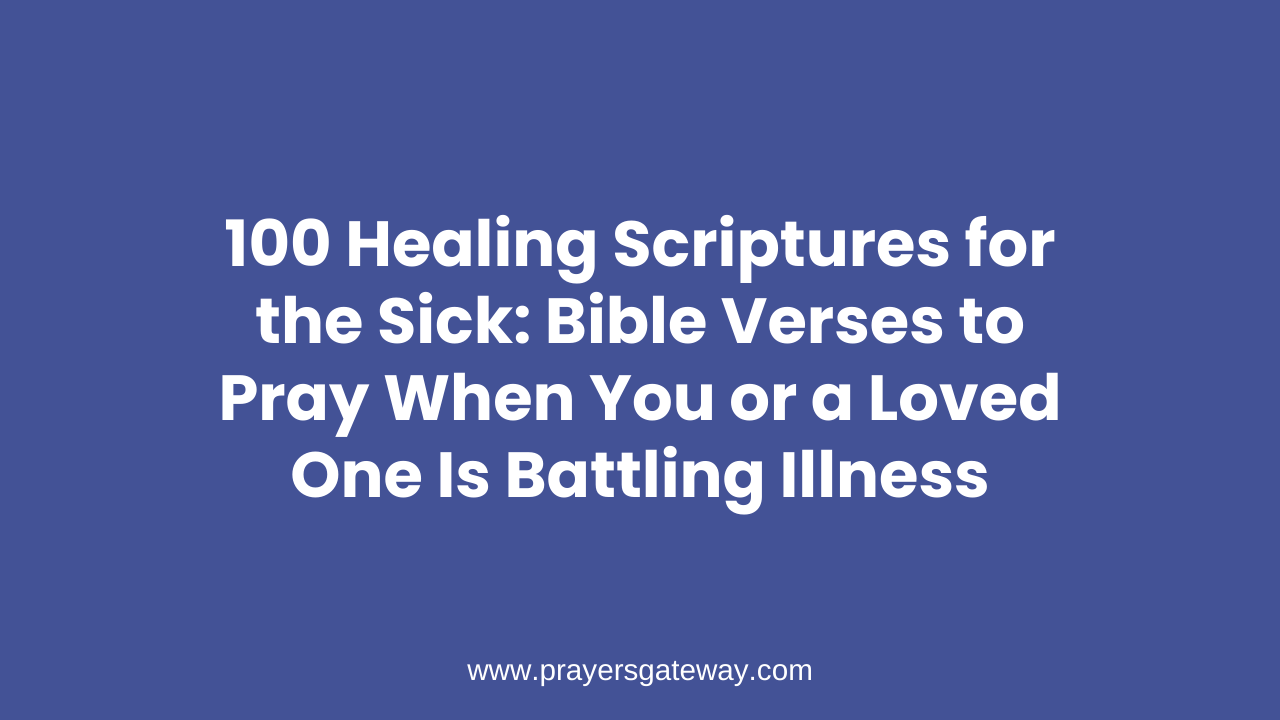 Healing Scriptures for the Sick