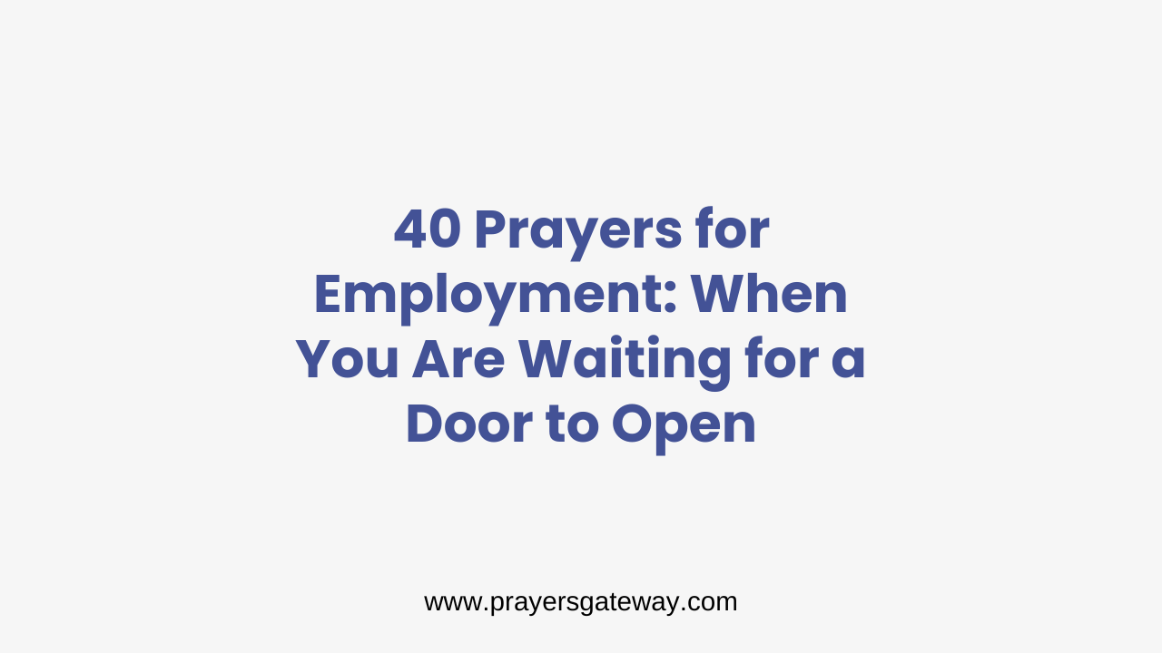 prayer for Employment
