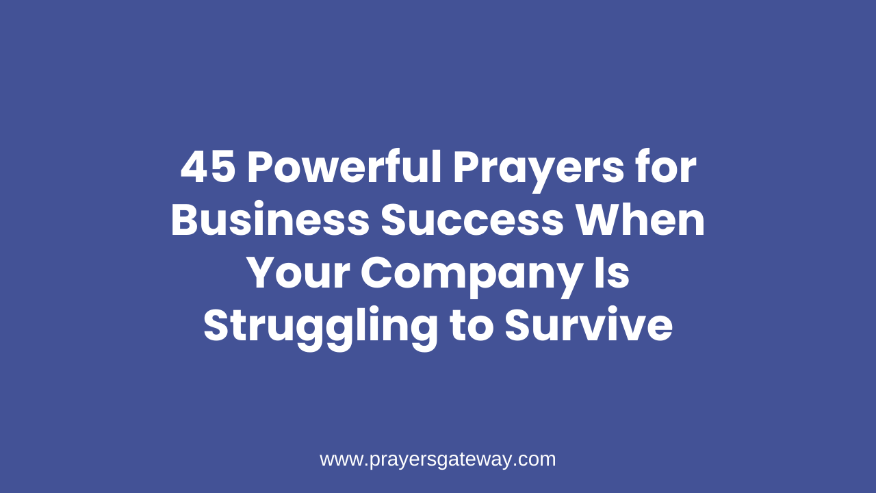 Prayers for Business Success
