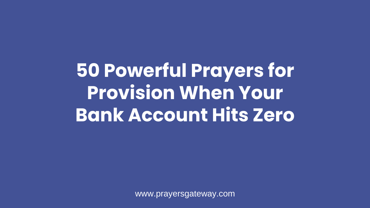Prayers for Provision