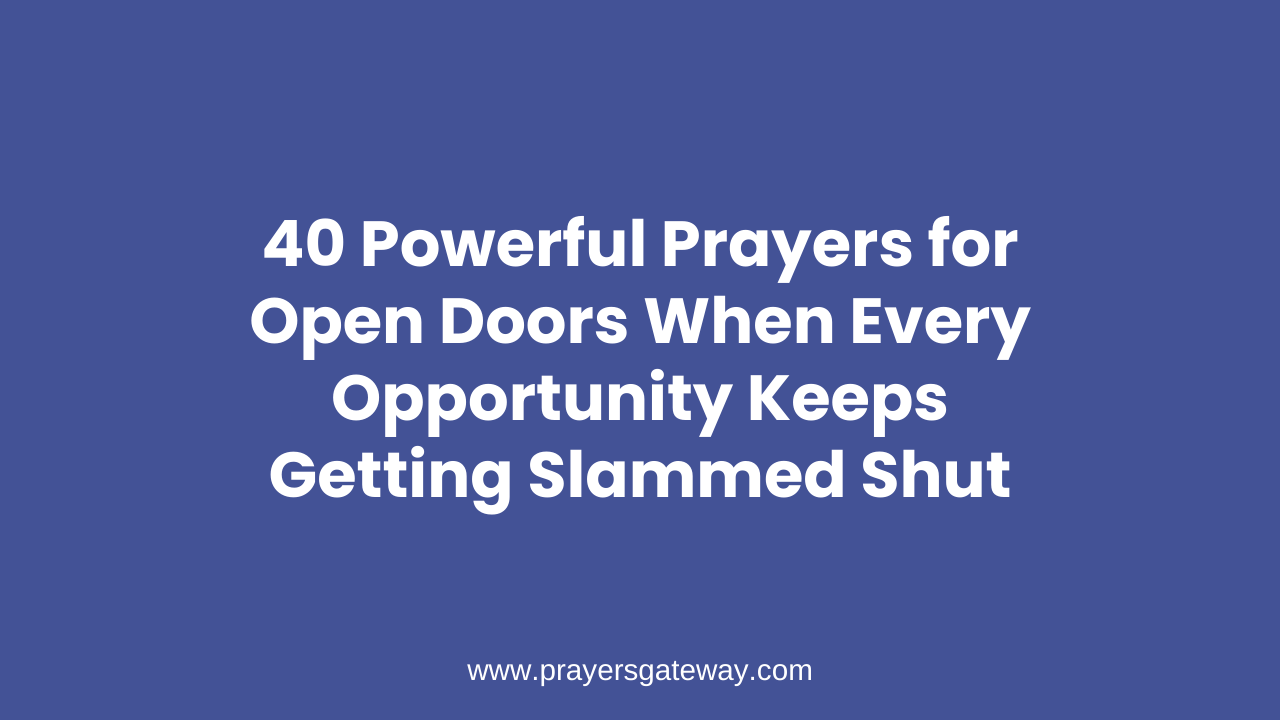 Prayers for Open Doors