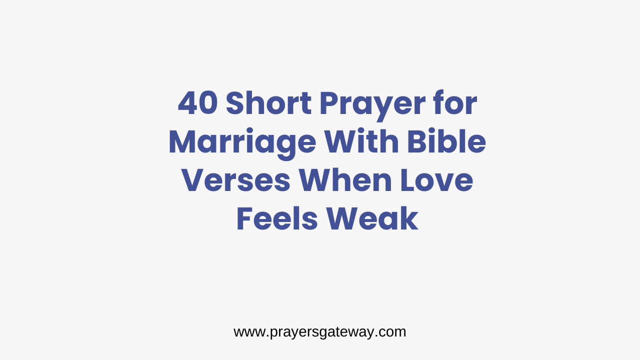 Short Prayer for Marriage With scripture