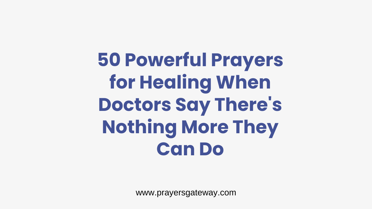 Prayers for Healing