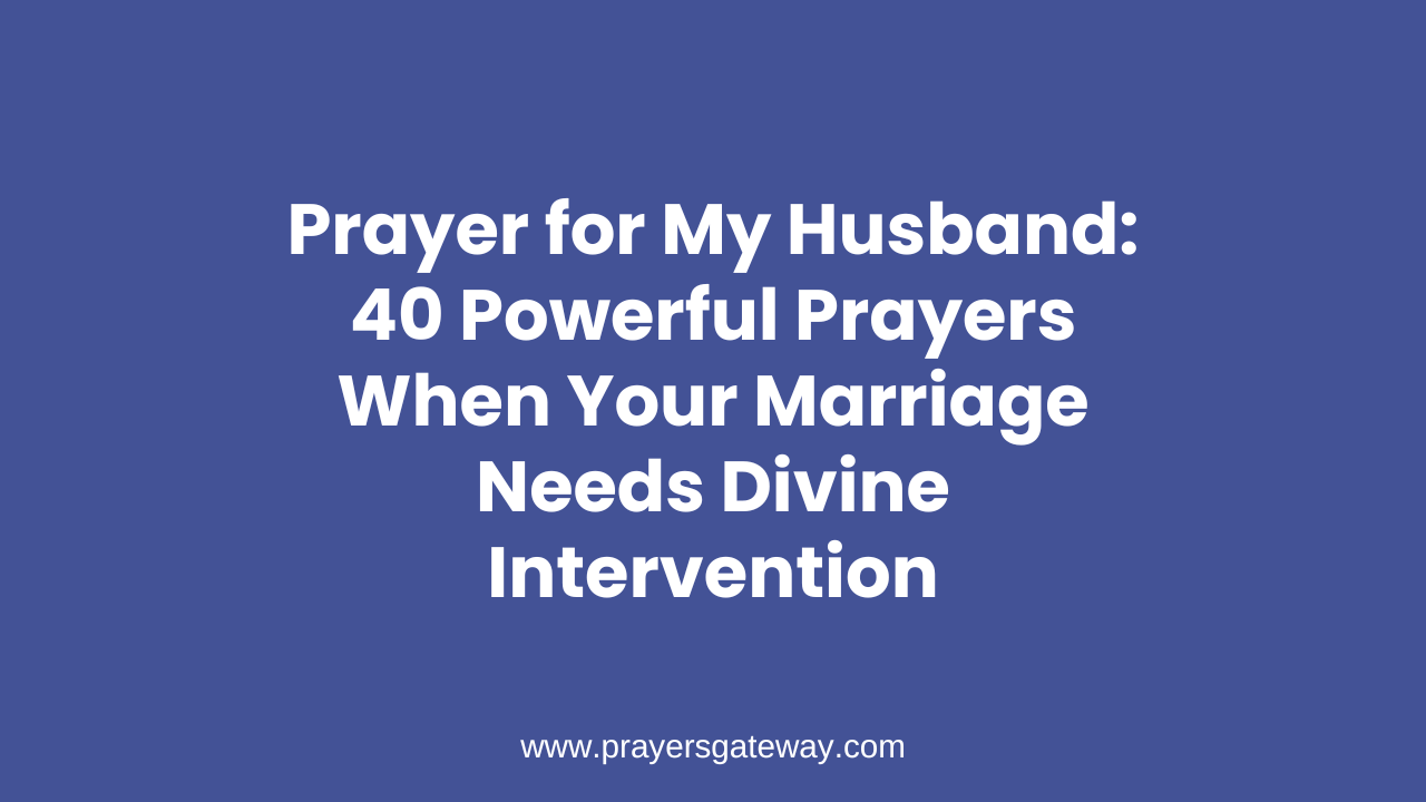 Prayer for My Husband