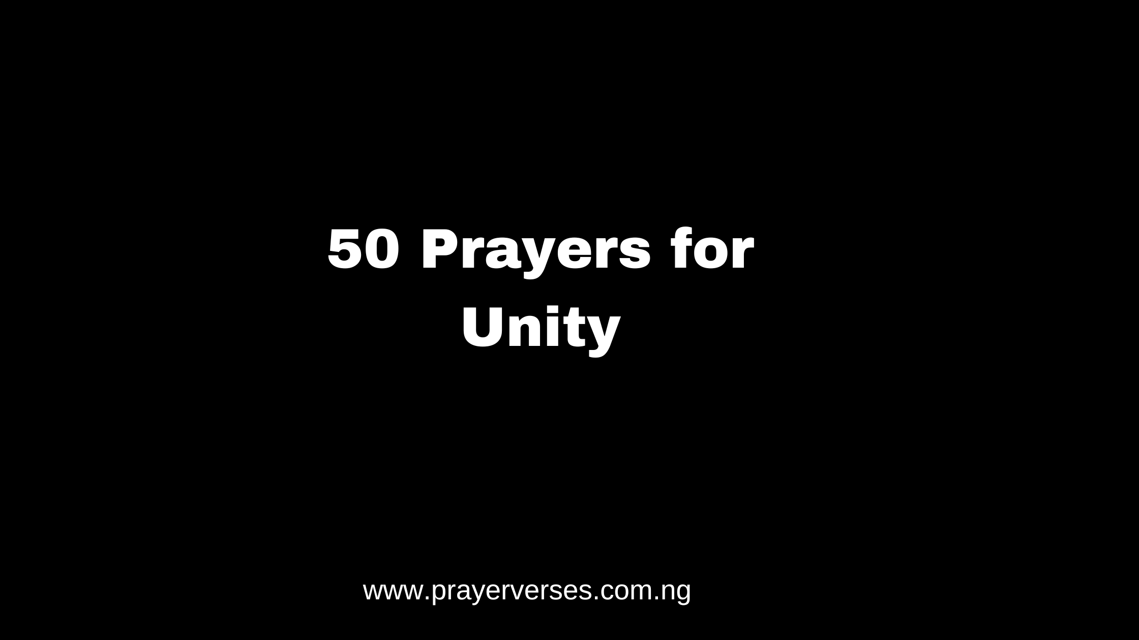 prayers for unity