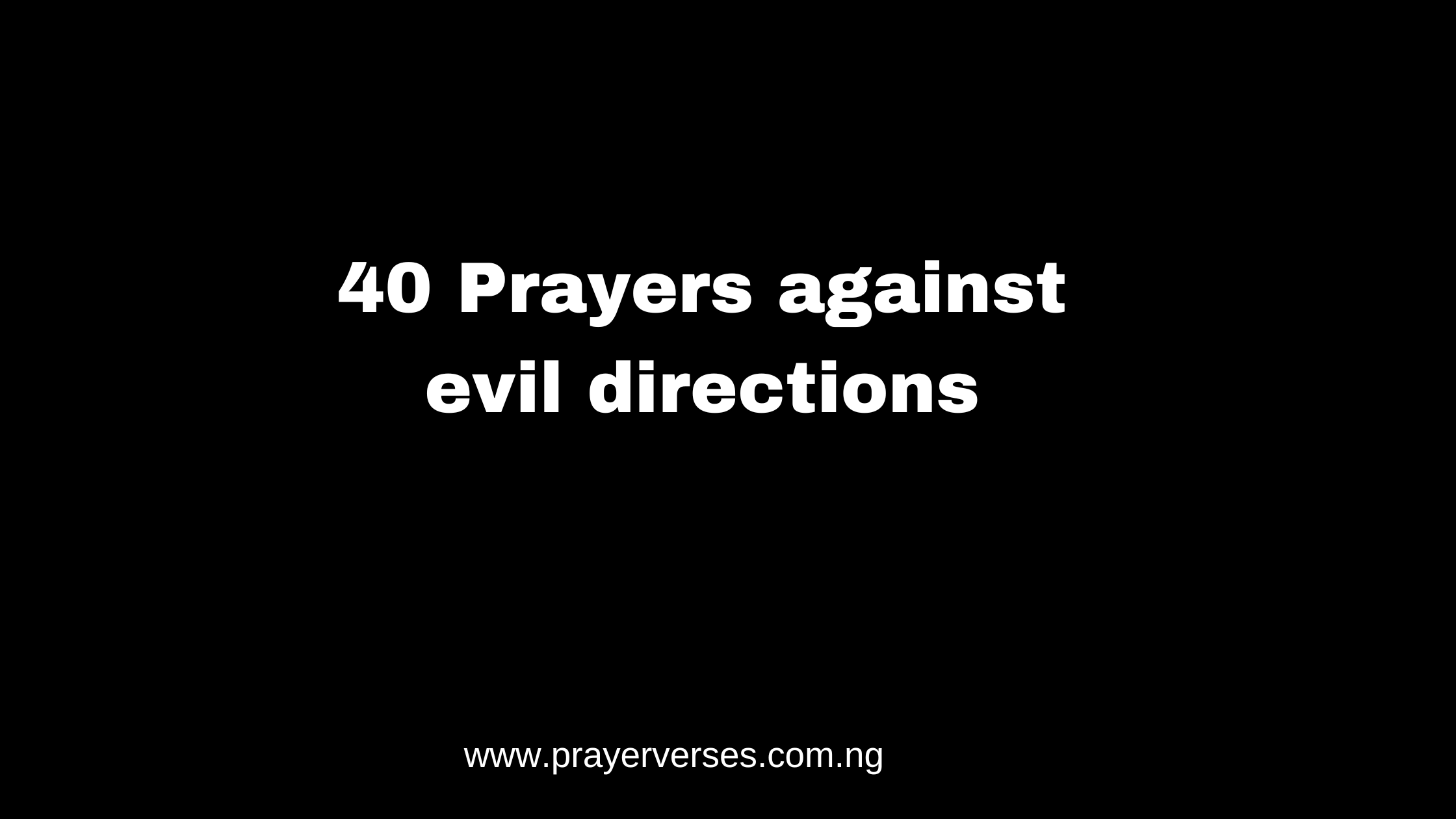 prayers against evil directions