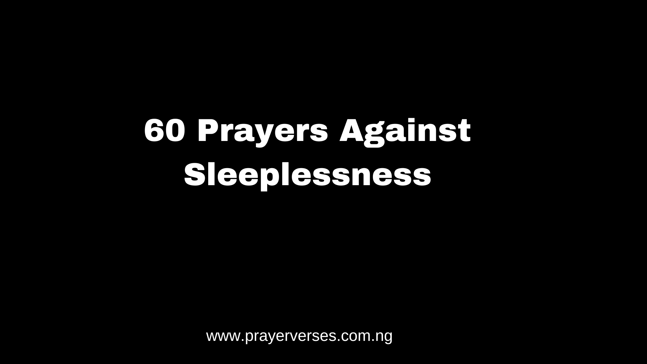 prayers against sleeplessness