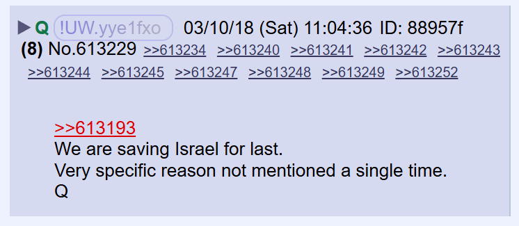 We Are Saving Israel For Last