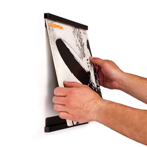 Inserting record into vinyl record frame