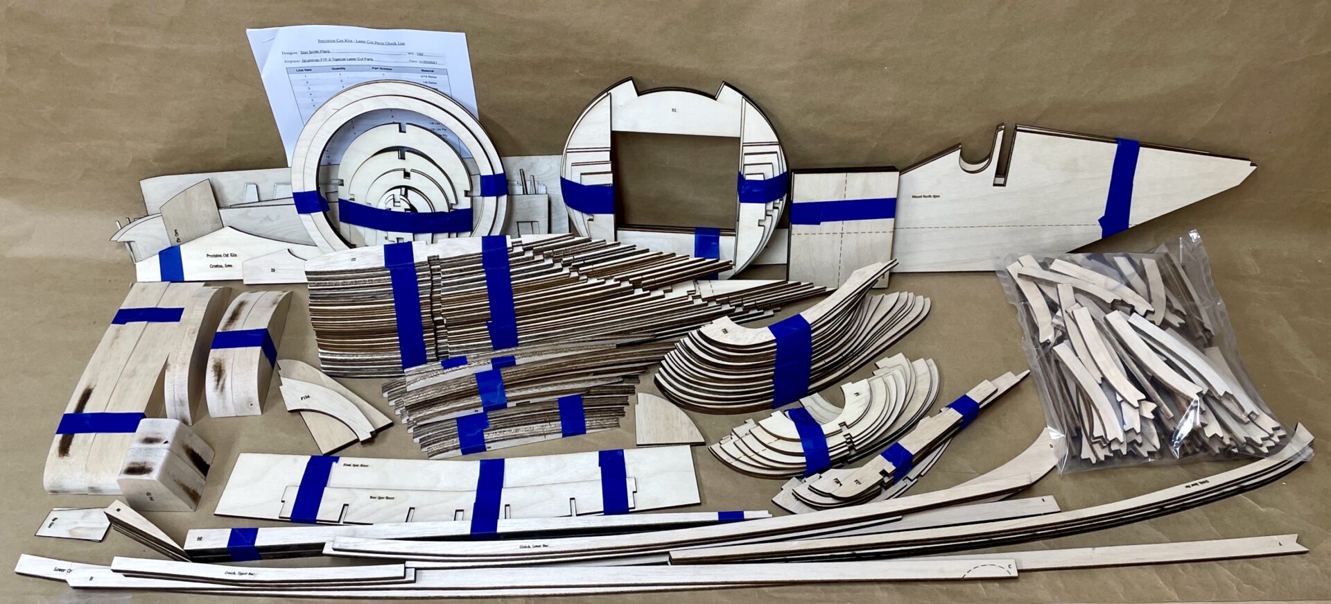 Grumman F7F-3 Tigercat (103”) Short Wood Kit