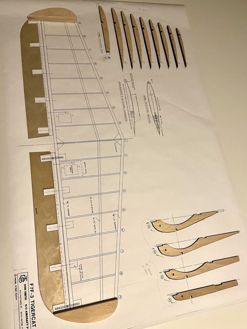 Grumman F7F-3 Tigercat (103”) Short Wood Kit - Image 10