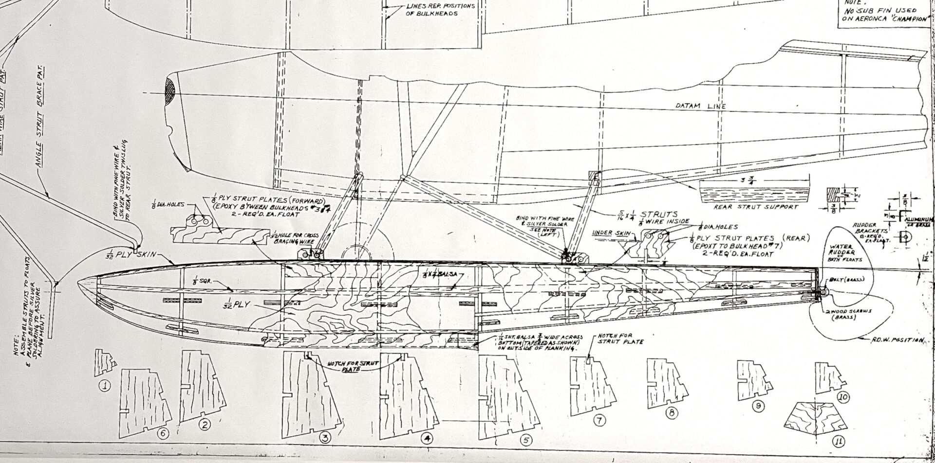 EDO Floats Wings 58 to 65 Aeronca 7 AC Plan Set