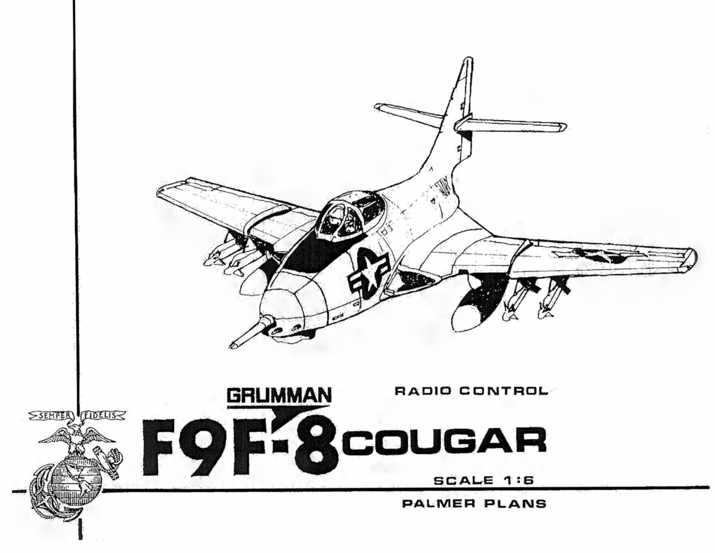 Grumman F9F-8 Cougar (69") Building Manual (Printed)