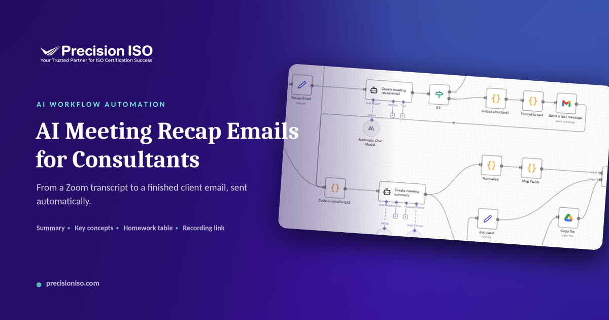 AI Tool for automating recap emails for consultants by Precision ISO