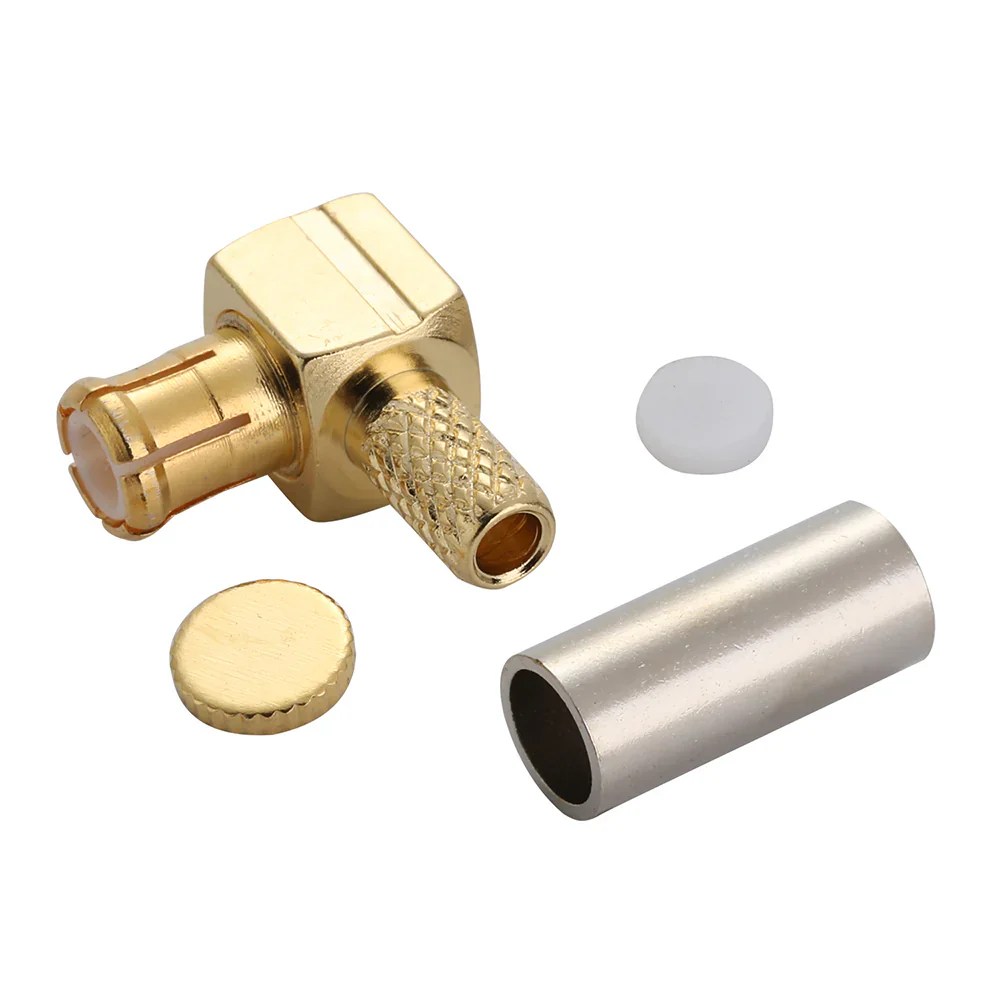 100 Pcs Mcx Right Angle Male Crimp Connector For Rg 174 Rg 316 Lmr