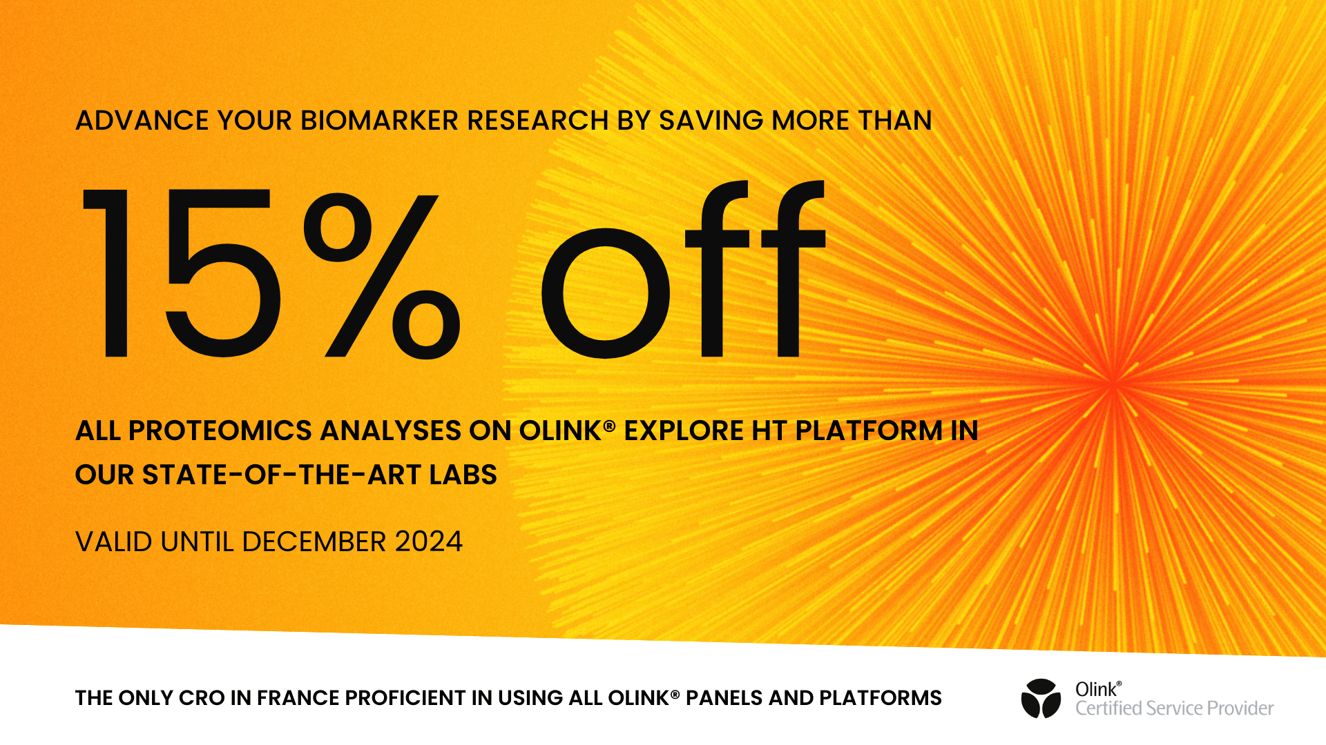 Get 15% off proteomics analyses using Olink Explore HT