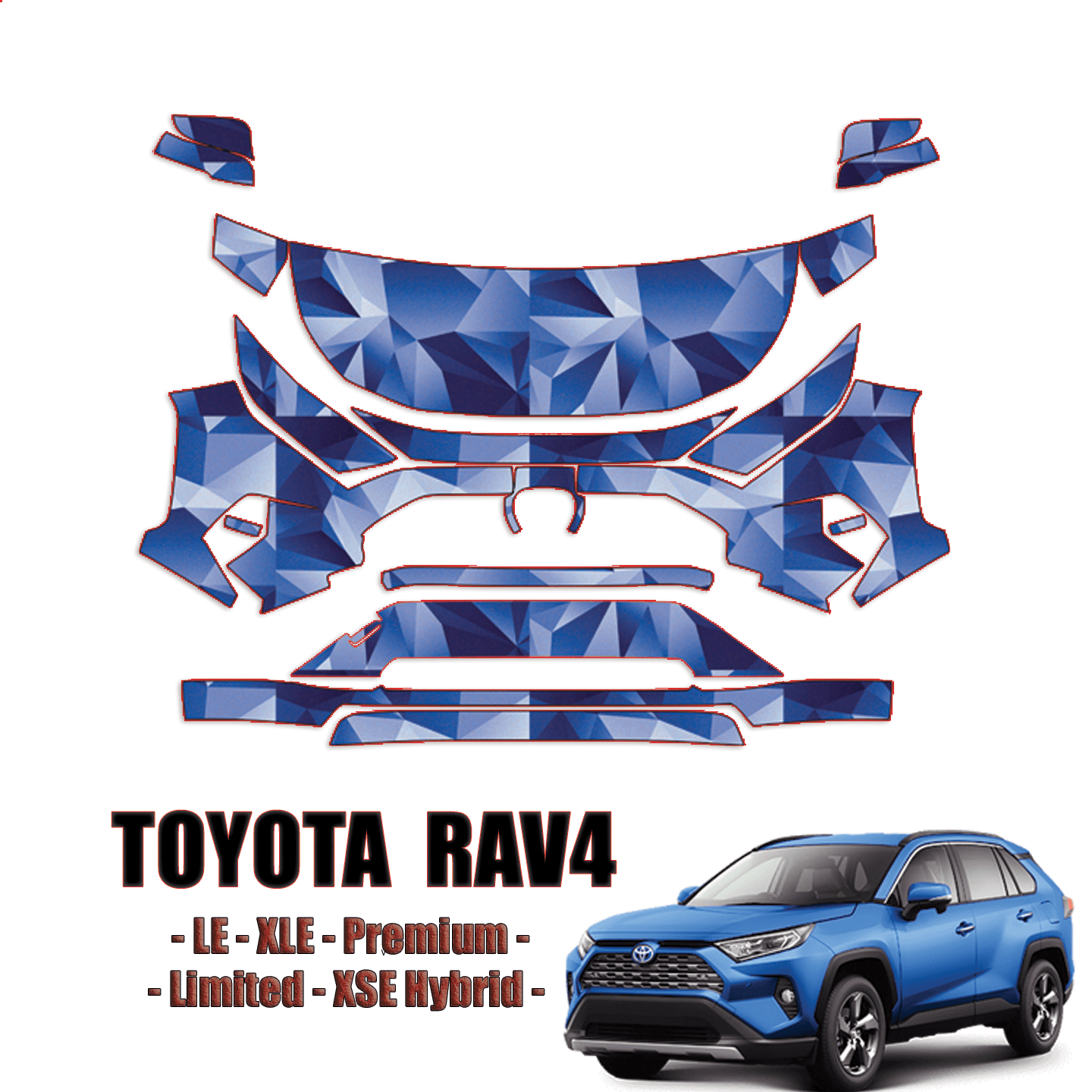 Toyota RAV4 2019 PreCut 3M Scotchgard Paint Protection Film Clear Bra