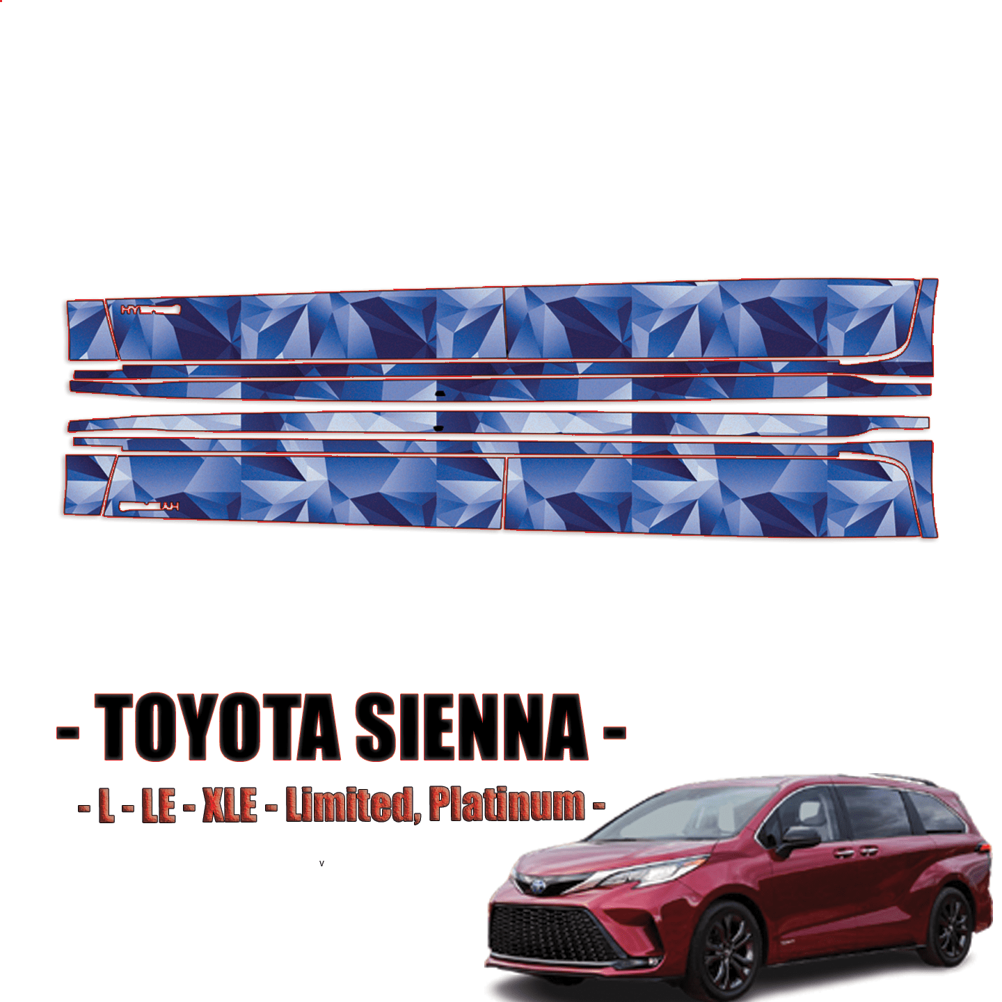 20212022 Toyota Sienna Precut Paint Protection KitRocker Panels