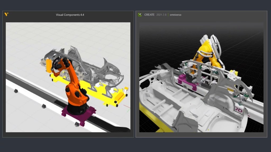 Visual Components 與 NVIDIA Omniverse 擬真渲染對比