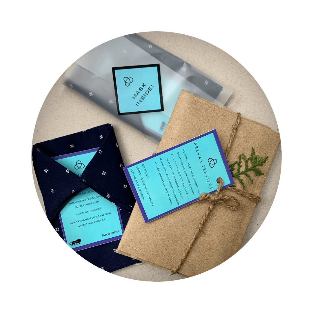 Reusable fabric masks with eco-friendly packaging