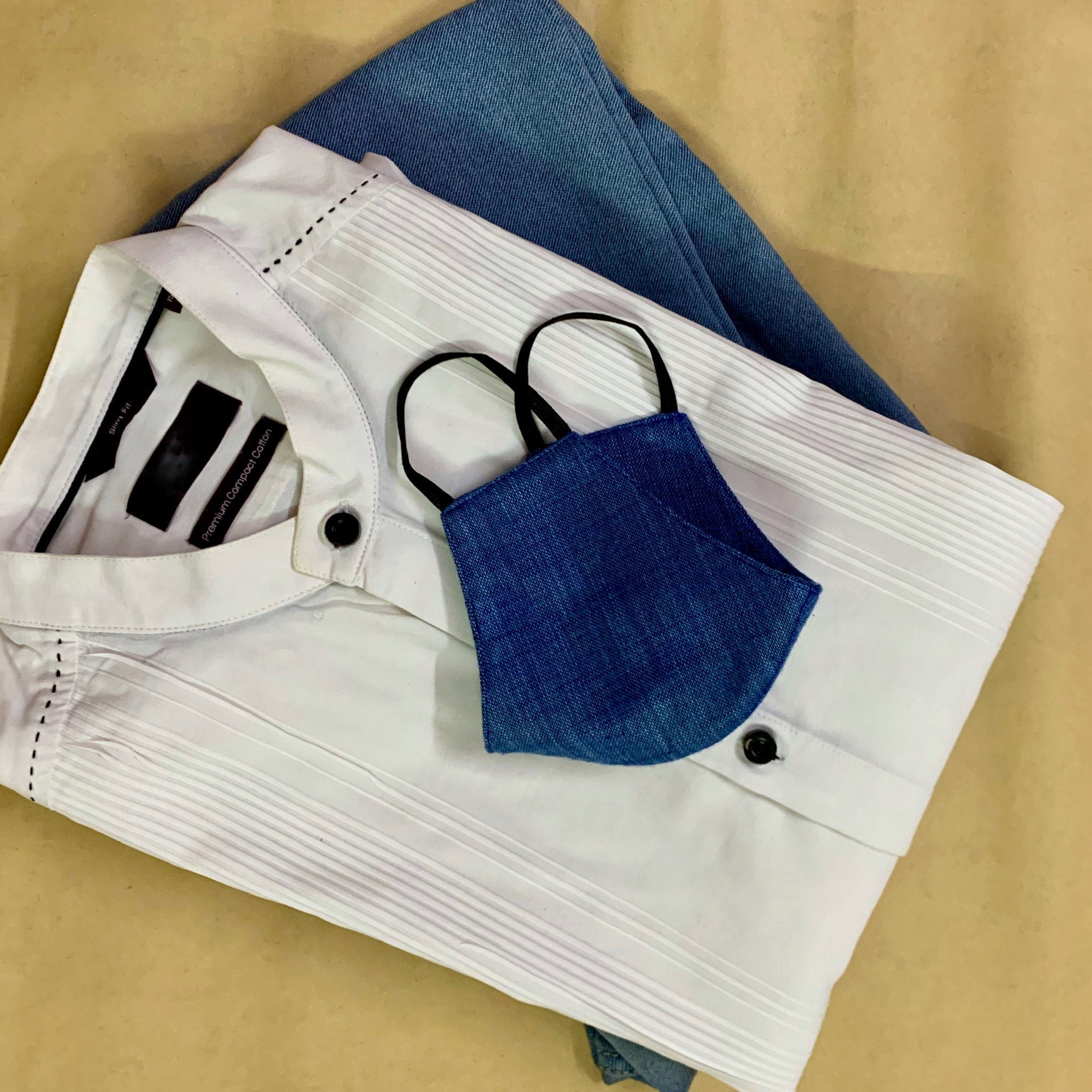 Reusable soft denim masks with invisible stitching