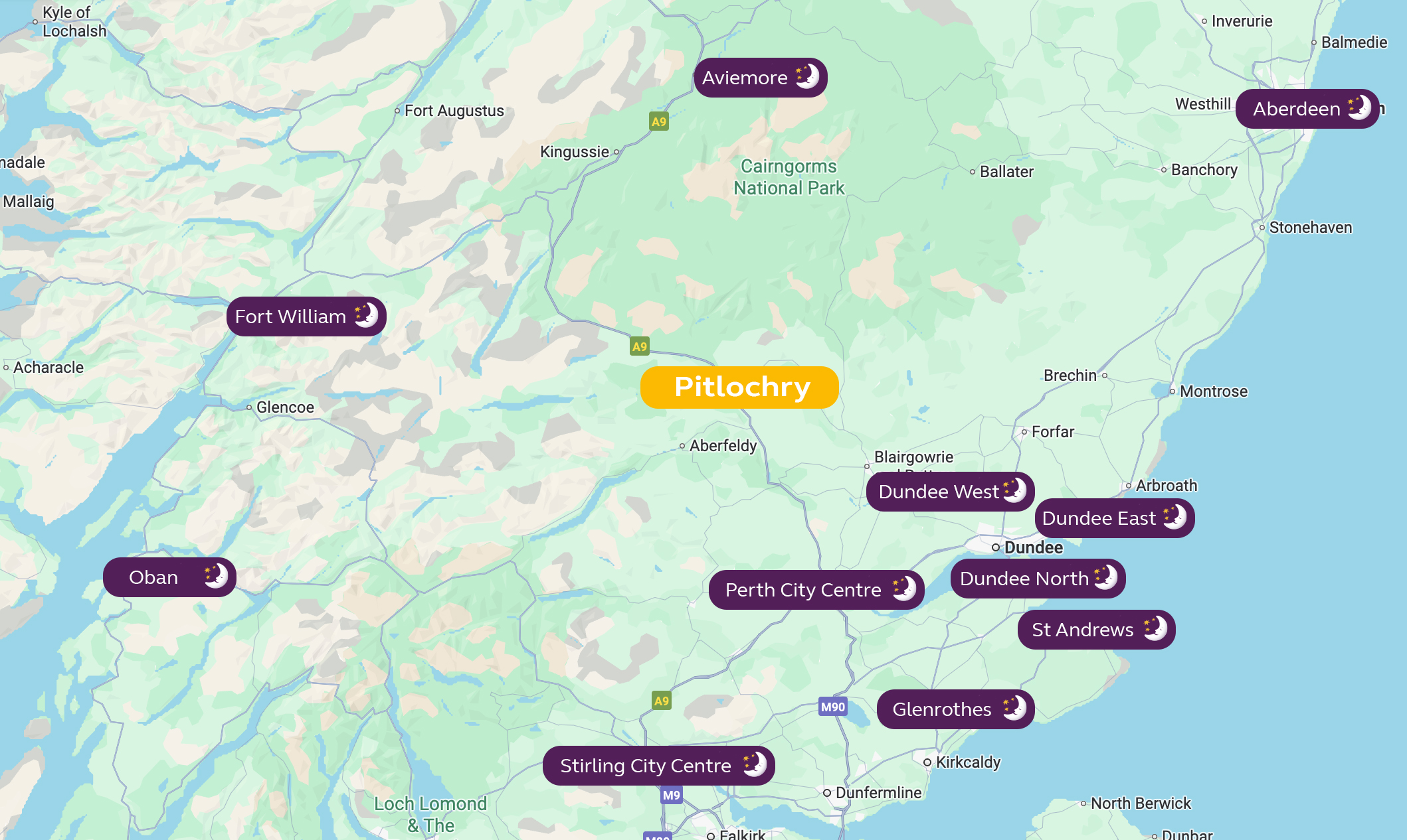 Premier Inn Pitlochry Community PI Map 