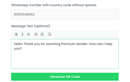 WhatsApp QR Code Generator