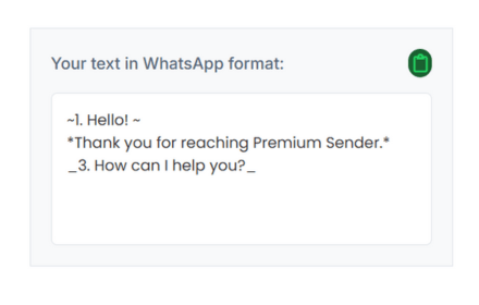 WhatsApp Text Formatter