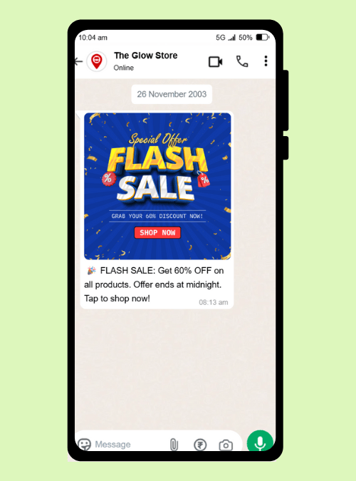 1. Flash Sale Message