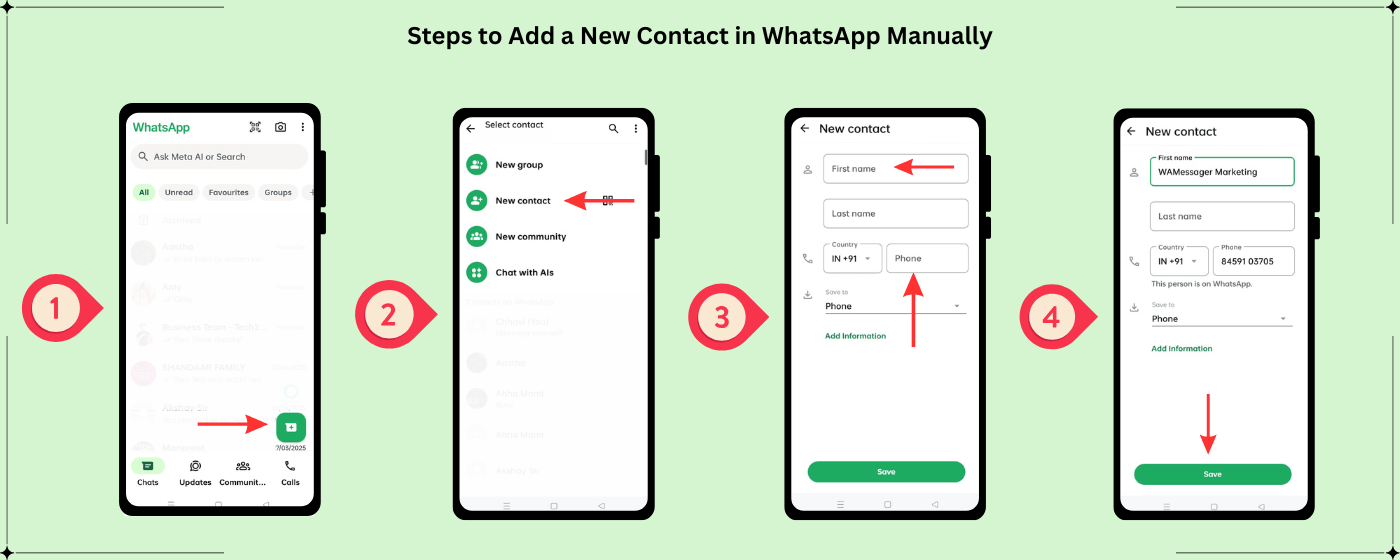 Adding a Contact in WhatsApp Manually