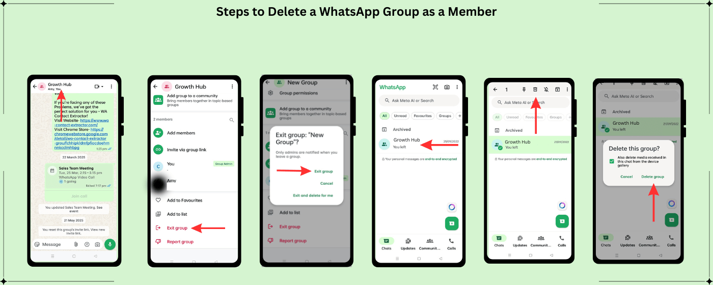 Delete a WhatsApp Group as a Member