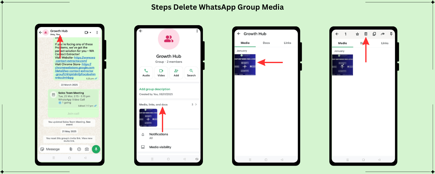 Steps to Delete WhatsApp Group Media