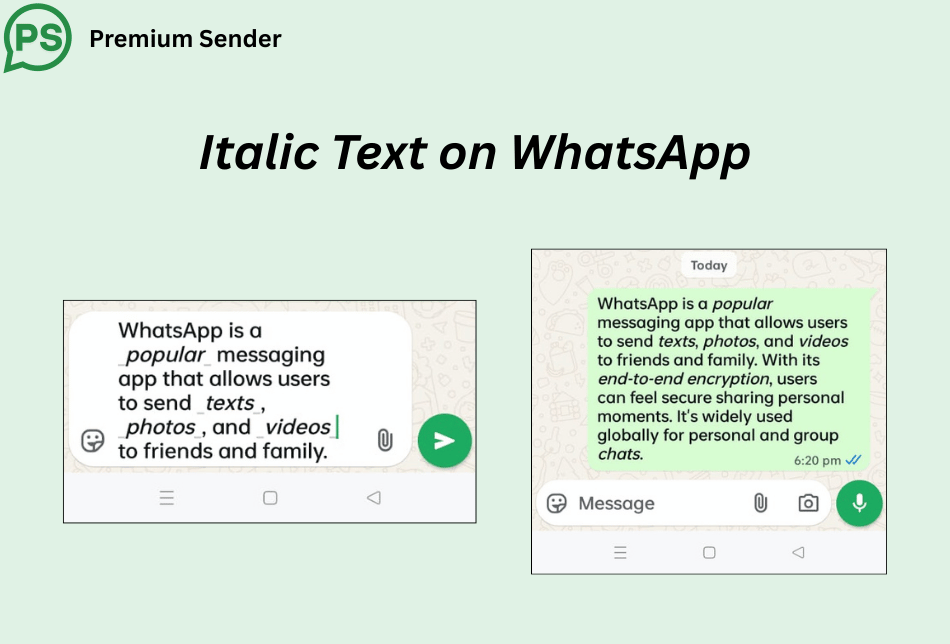 How to Italicize Text on WhatsApp?