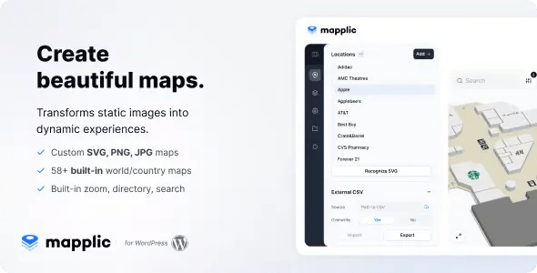 Mapplic Custom Interactive Map Wordpress Plugin Wordpress Gpl Plugin And Theme Market - Premium Space Art Gallery - HD