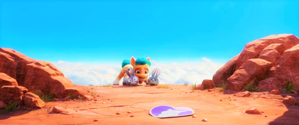 My Little Pony: A New Generation - HITCH (voiced by James Marsden) and . Cr: © 2021 Hasbro, Inc. All Rights Reserved.