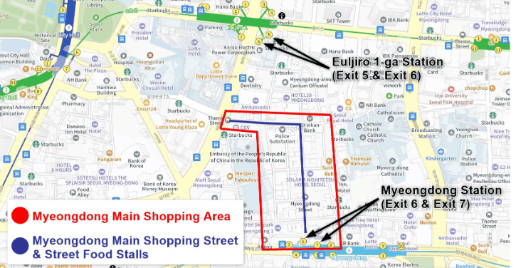 Myeongdong Shopping Map A Complete Guide To Shopping In Seoul HFZA Getting To Myeongdong MS 