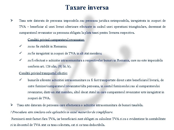 Colectarea taxei pe valoarea adăugată la nivelul . Taxarea Inversa Provocari Practice Modalitati De Simplificare Si