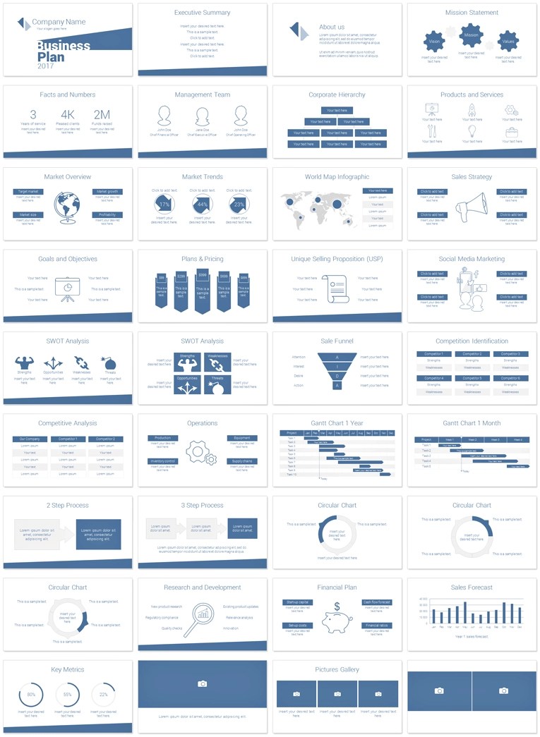 Minimal Business Plan Powerpoint Template Presentationdeck Com