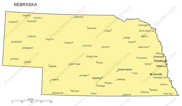 Major Cities In Nebraska Ne Cit Lg 