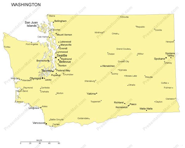 Wa State Map With Cities Wa Cit Lg 