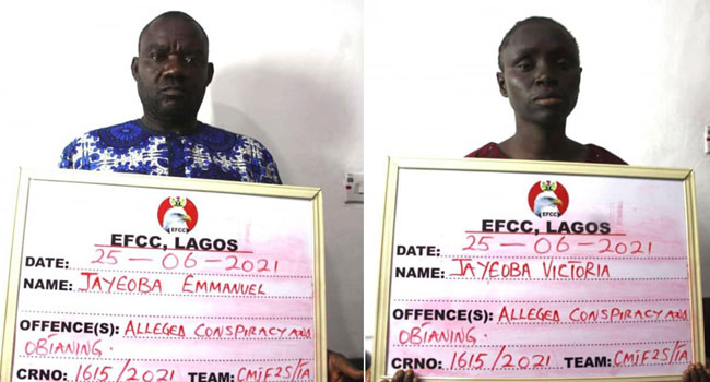 EFCC Arrest Couple Over Alleged N935m Ponzi Scheme