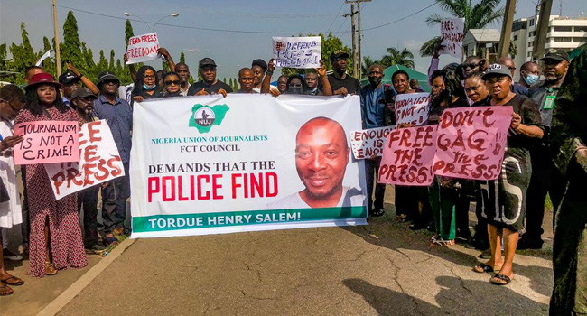 Journalists Storm Police HQ Over Missing Vanguard Reporter, Tordue Salem
