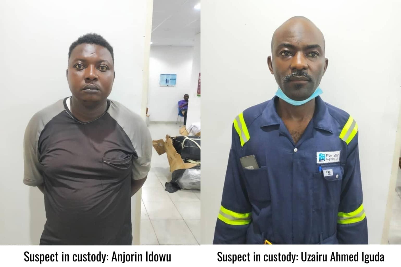 NDLEA arrests port terminal operator, dock worker over 1,044.29kg Cocaine, Colos