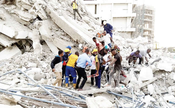 3 confirmed dead in Lagos building collapse