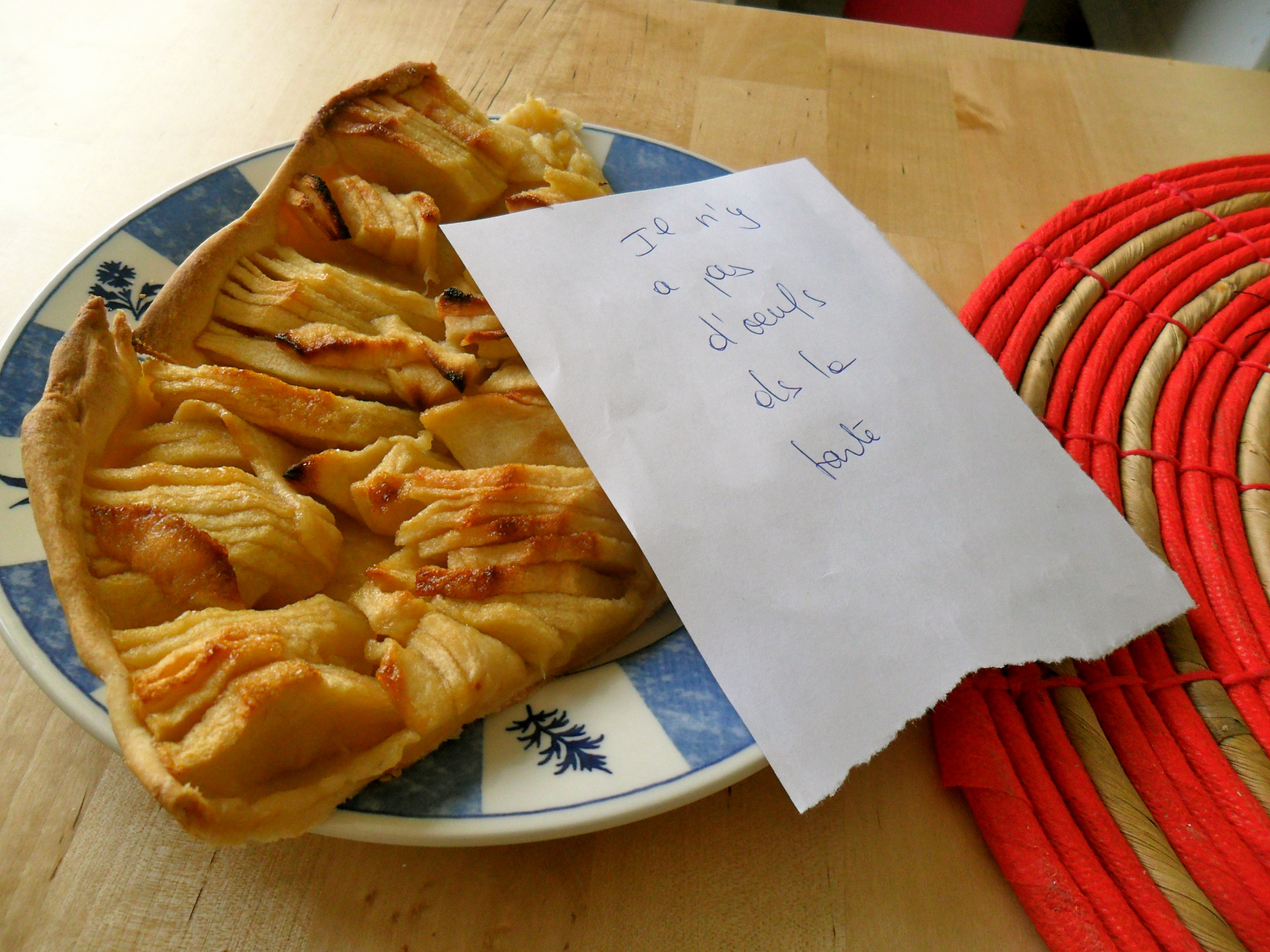 Tarte Aux Pommes (sans oeuf!)