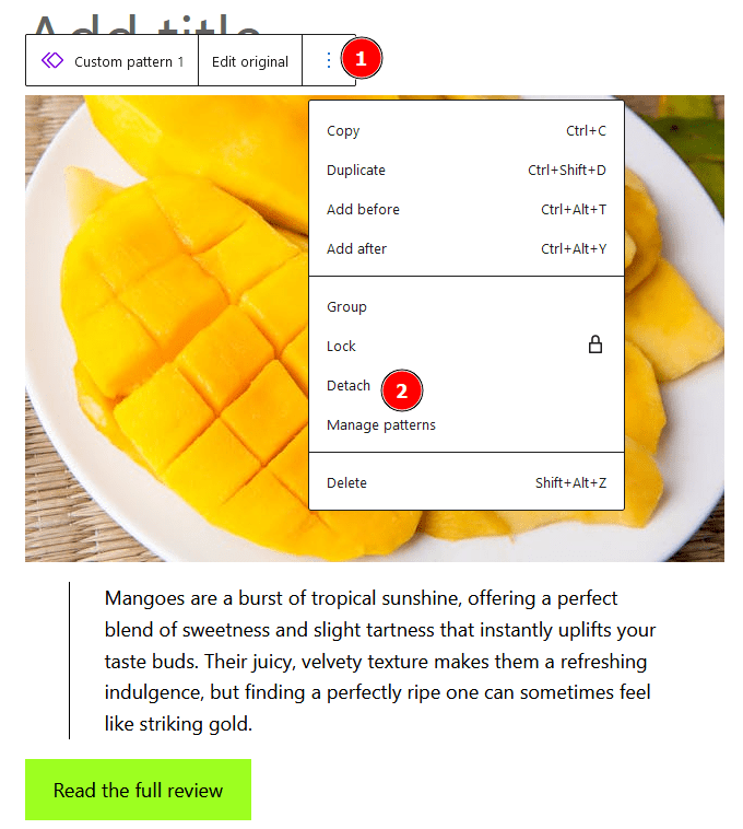 How to unsync a pattern (detach)