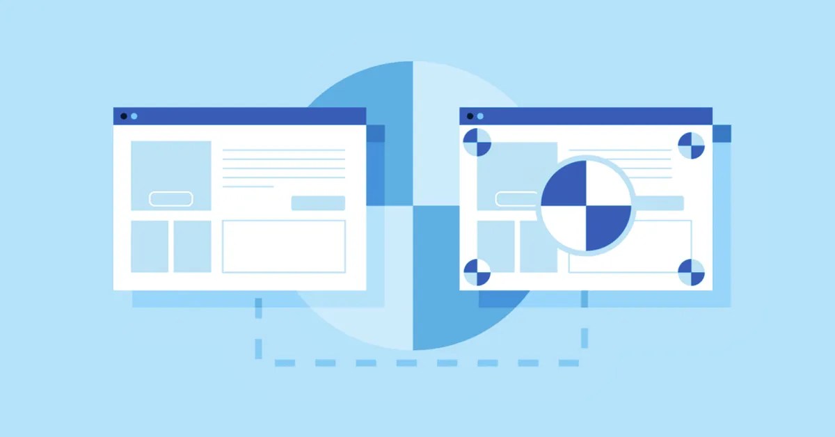 illustration of two landing pages undergoing a/b testing