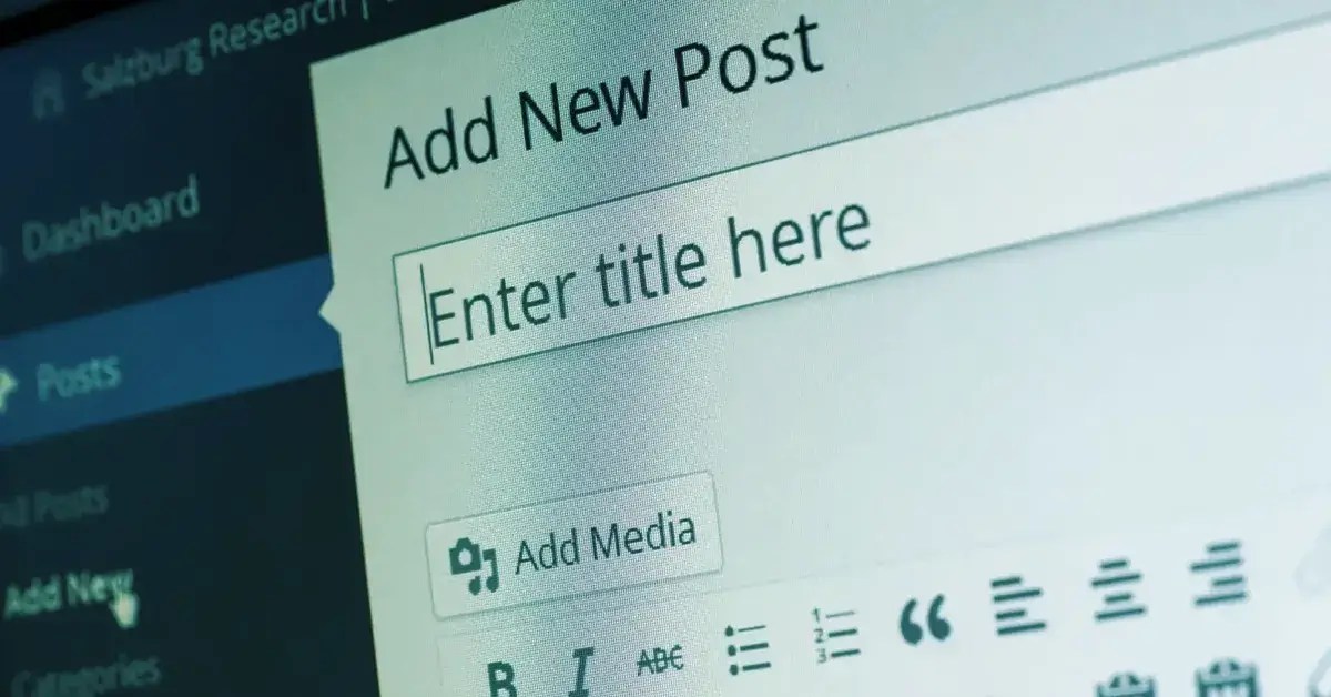 view of the WordPress post editor