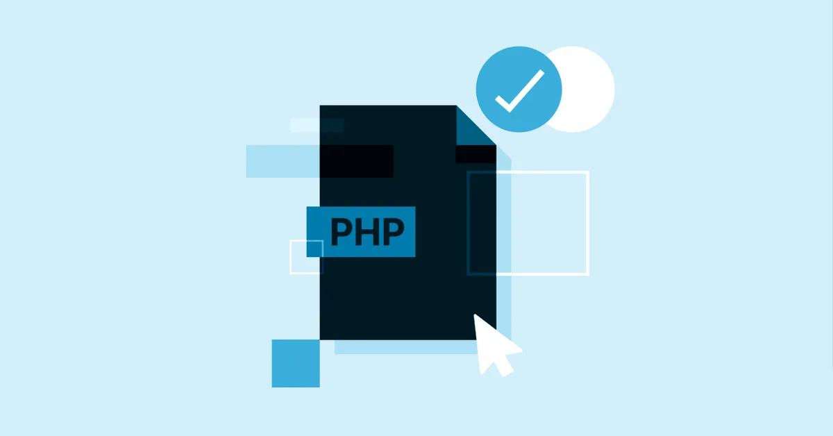Illustration of PHP and a checkmark